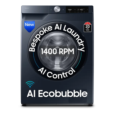 Samsung 12 kg, 5star, AI Ecobubble, Super Speed, Wi-Fi, Hygiene Steam with Inbuilt Heater, Digital Inverter, Fully-Automatic Front Load Washing Machine