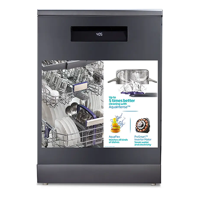 Voltas Beko by A TATA Product DF15A Free Standing 15 Place Settings Dishwasher